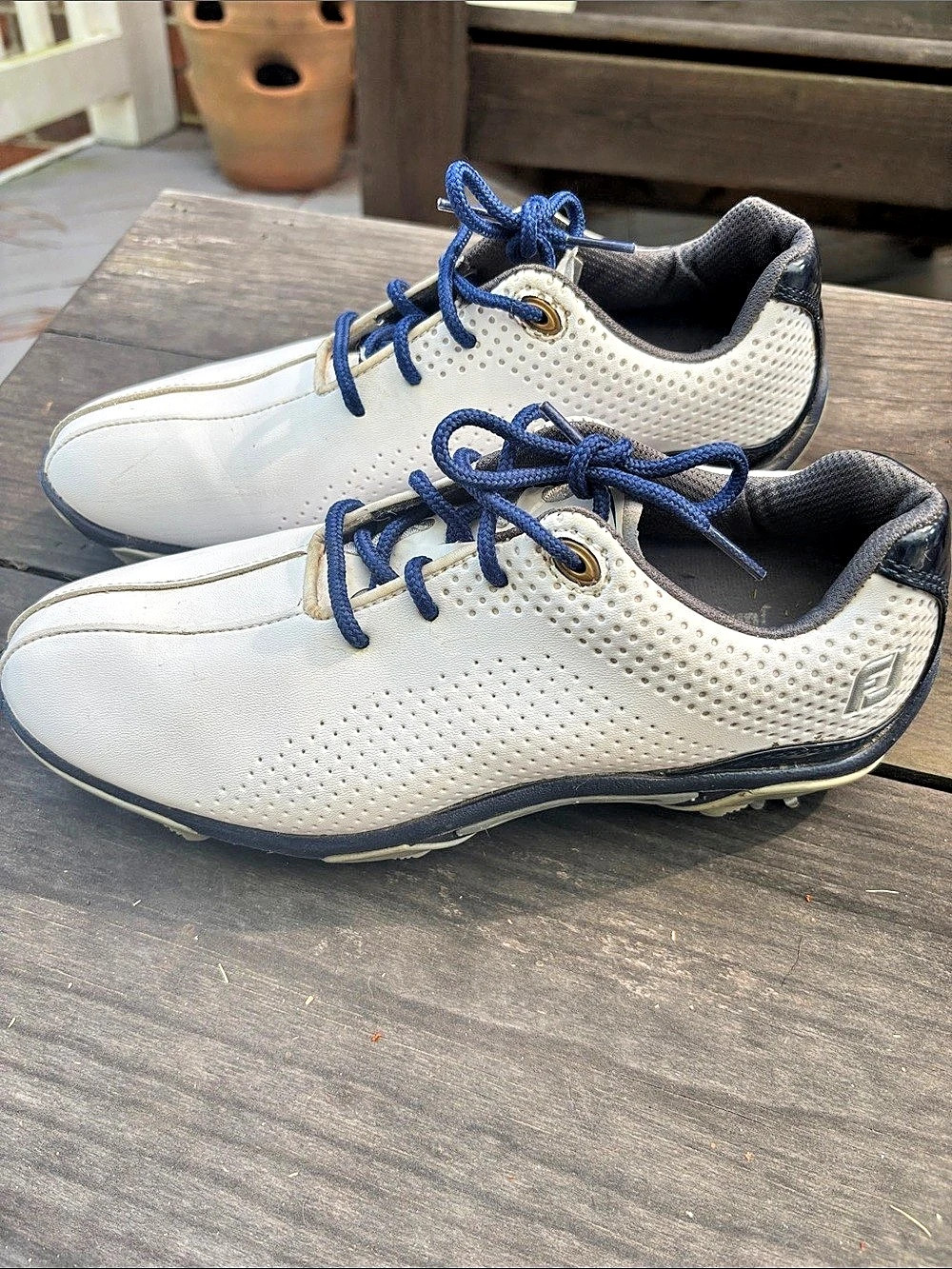 FootJoy boys Golf Shoes in White & Blue